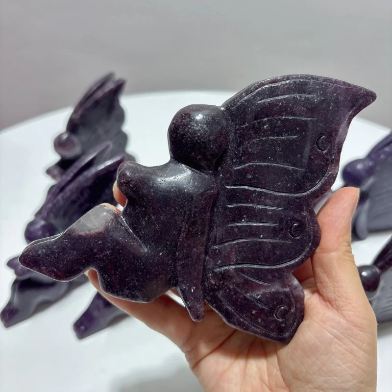 8 Pieces Lepidolite Butterfly Fairy Carving - Image 7