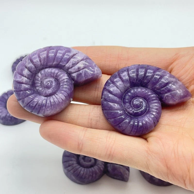Lepidolite Conch Carving Wholesale - Image 2