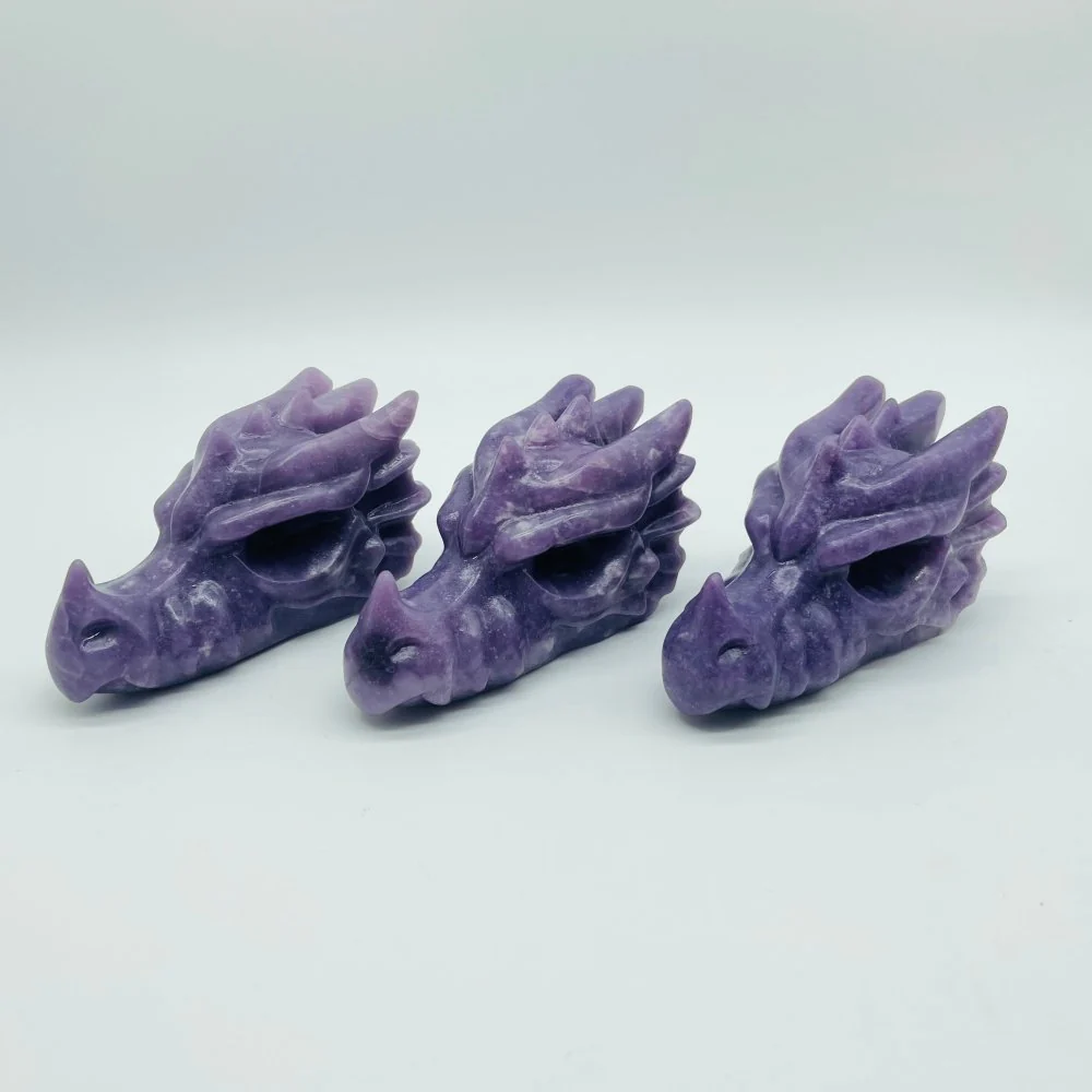 Lepidolite Dragon Head Carving Crystal Wholesale - Image 3
