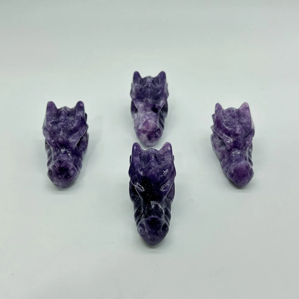 Lepidolite Dragon Head Carving Wholesale - Image 2
