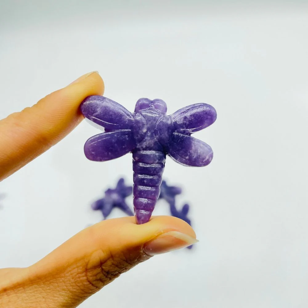 Lepidolite Dragonfly Carving Wholesale - Image 2