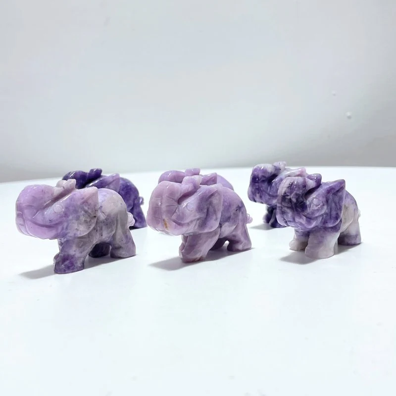 Lepidolite Elephant Carving Wholesale - Image 2