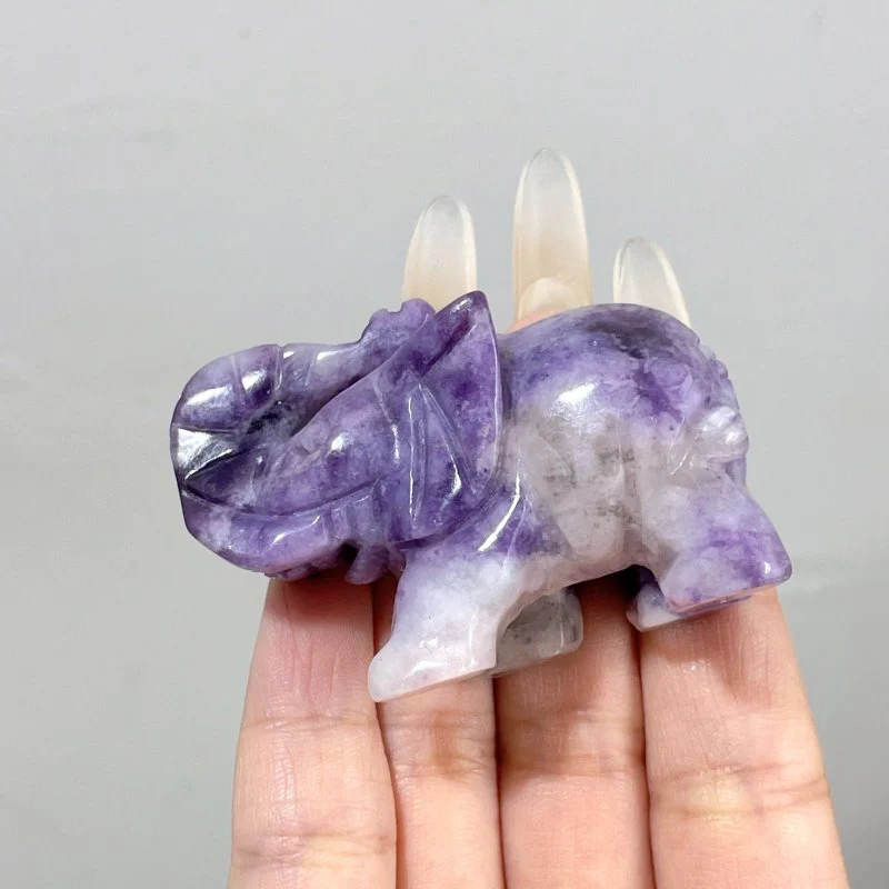 Lepidolite Elephant Carving Wholesale - Image 3