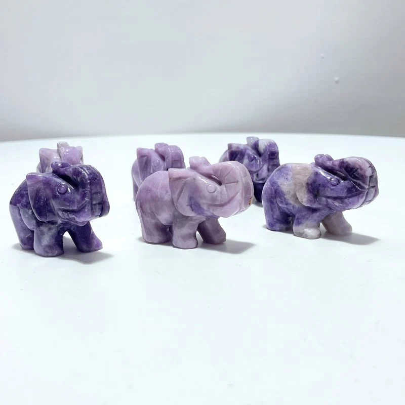 Lepidolite Elephant Carving Wholesale - Image 4