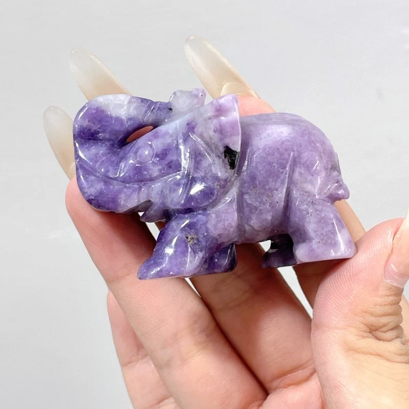Lepidolite Elephant Carving Wholesale - Image 5