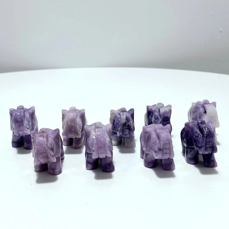 Lepidolite Elephant Carving Wholesale - Image 6