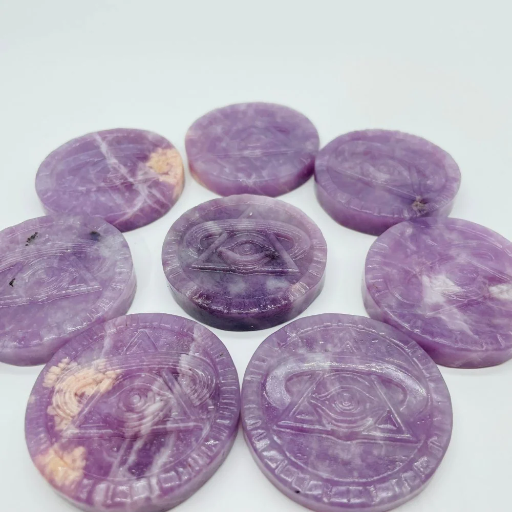 Lepidolite Evil Eye Carving Wholesale - Image 3
