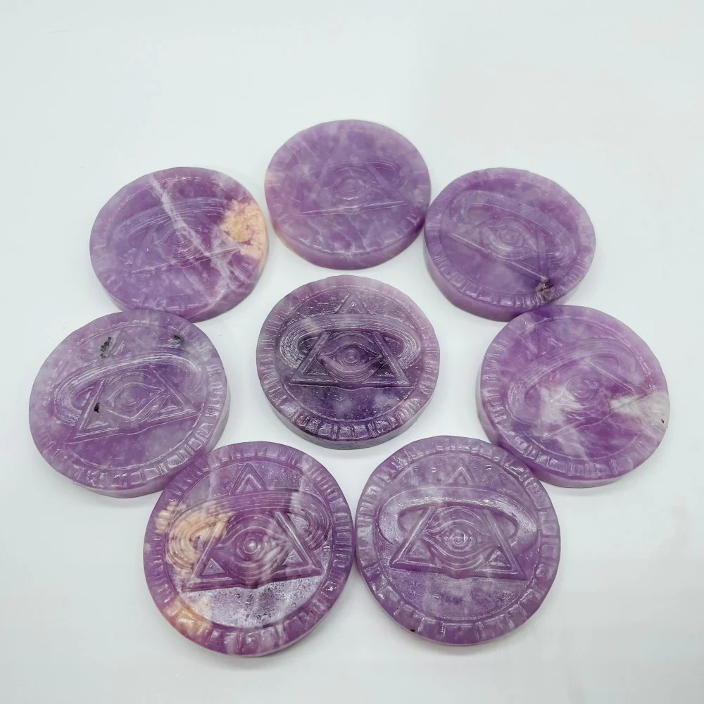 Lepidolite Evil Eye Carving Wholesale - Image 4
