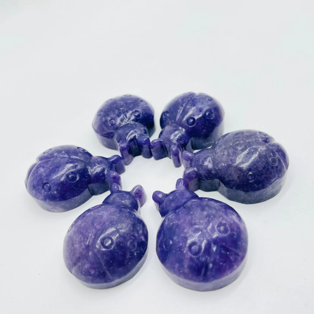 Lepidolite Ladybug Carving Wholesale - Image 2