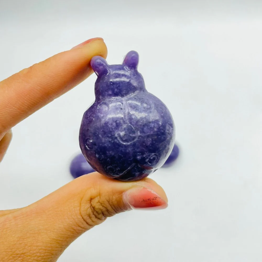 Lepidolite Ladybug Carving Wholesale - Image 3