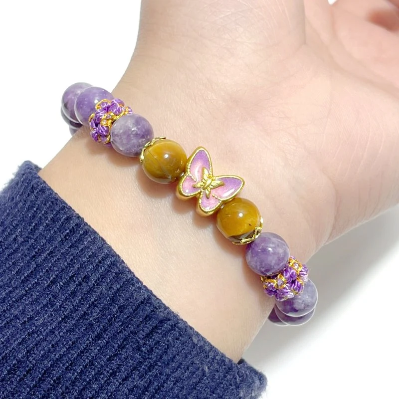 Lepidolite Mixed Tiger Eye DIY Bracelet Wholesale Original Design - Image 2