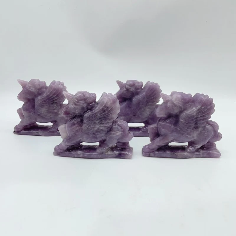 Purple Lepidolite Pegasus Carving Wholesale - Image 5