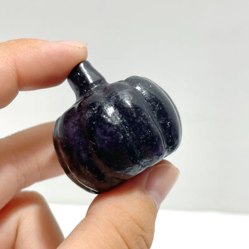 Deep Purple Lepidolite Pumpkin Carving Wholesale - Image 3