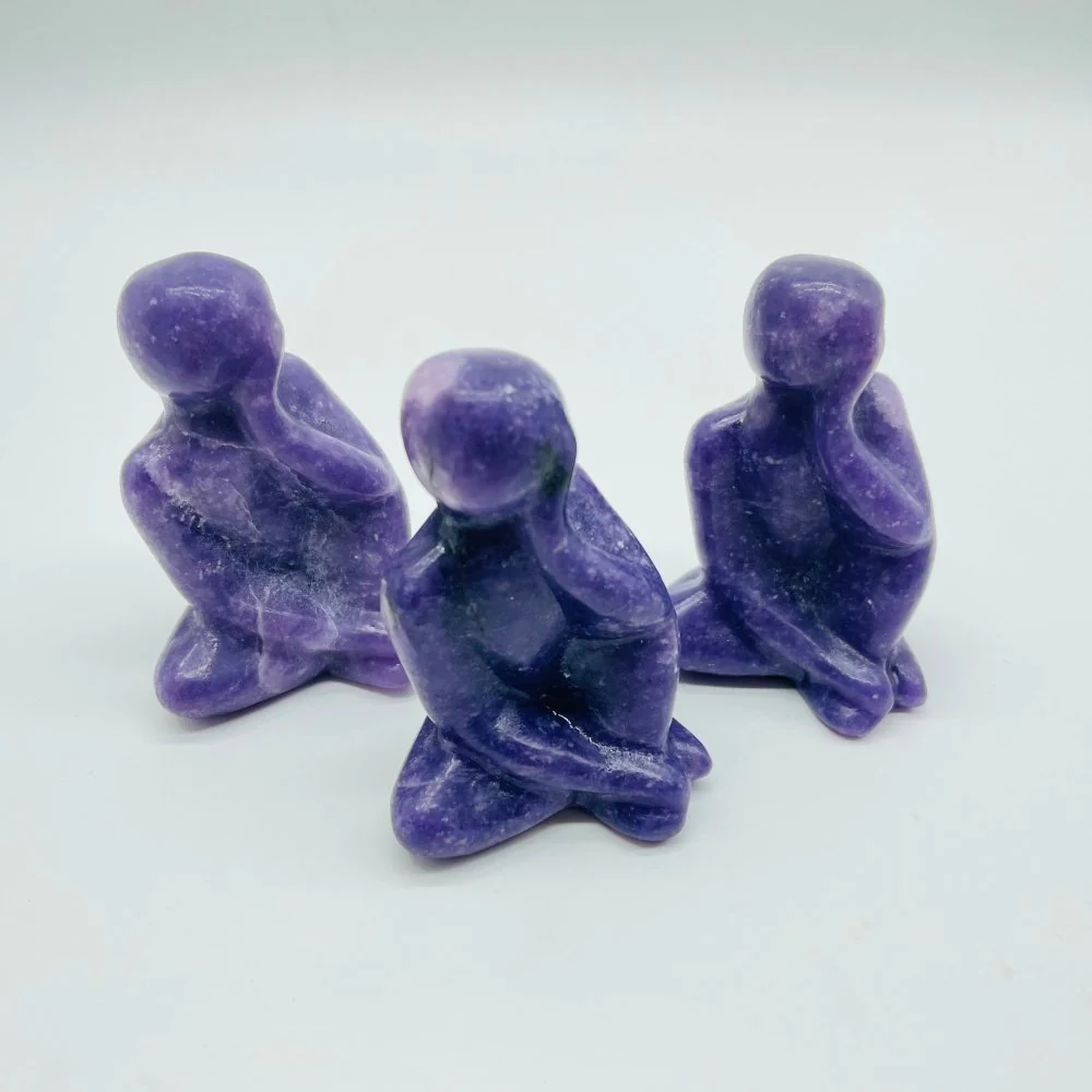 Lepidolite Thinking Woman Carving Wholesale - Image 2