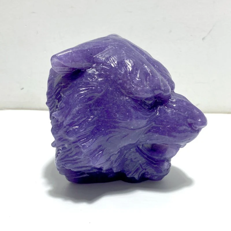 Lepidolite Wolf Head Carving Wholesale - Image 6