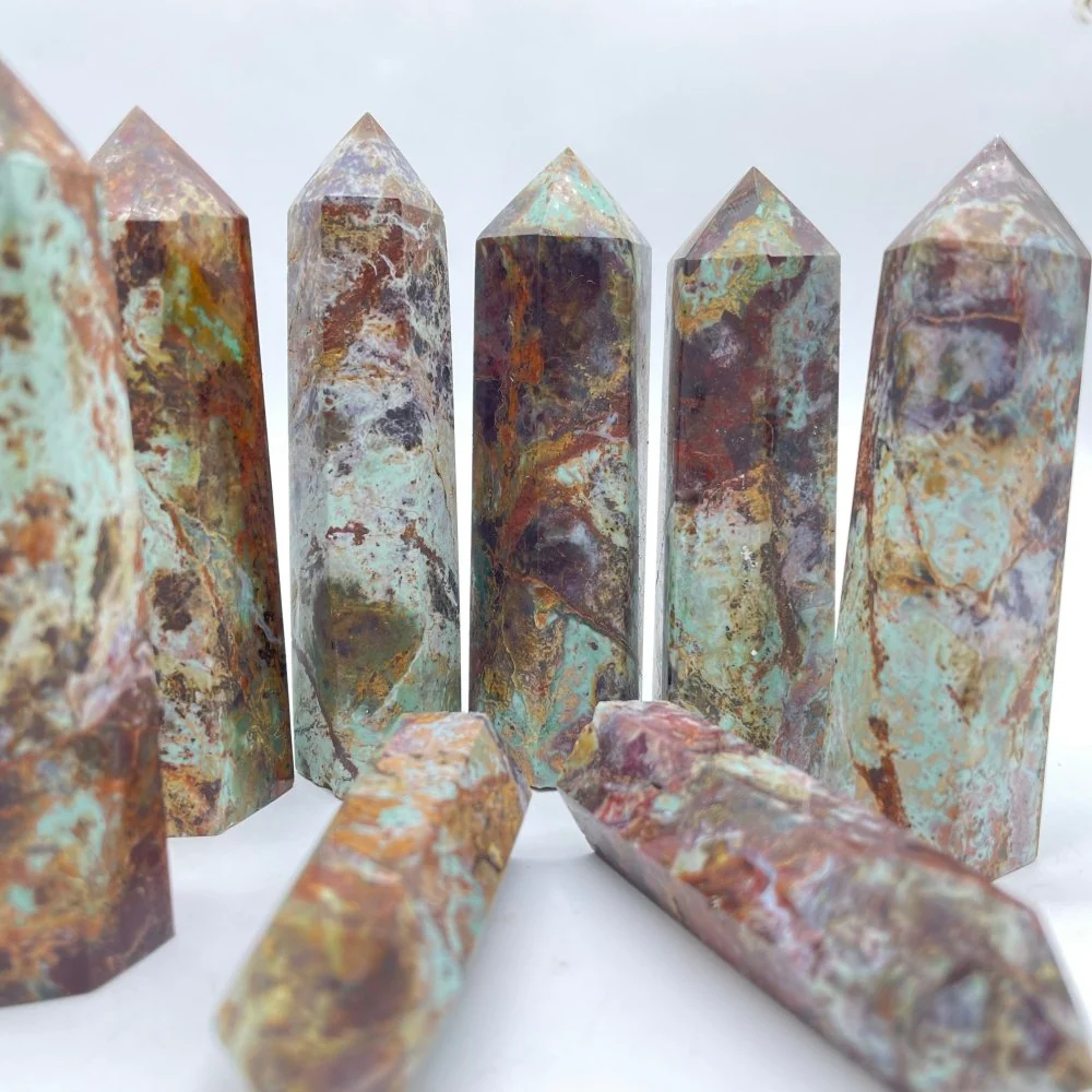 Light Blue Imperial Jasper Stone Tower Point Wholesale - Image 3