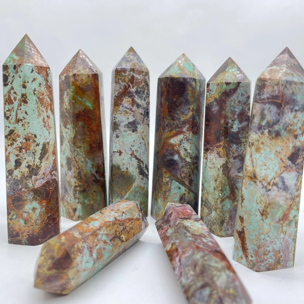 Light Blue Imperial Jasper Stone Tower Point Wholesale - Image 4