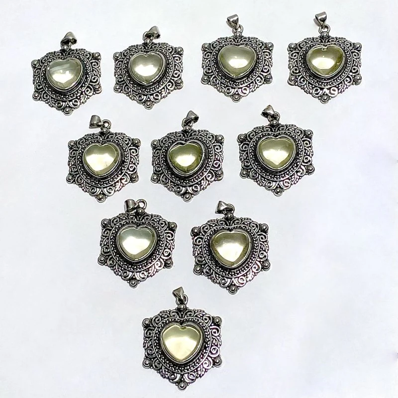 Light Color Citrine Heart Pendant Wholesale - Image 4