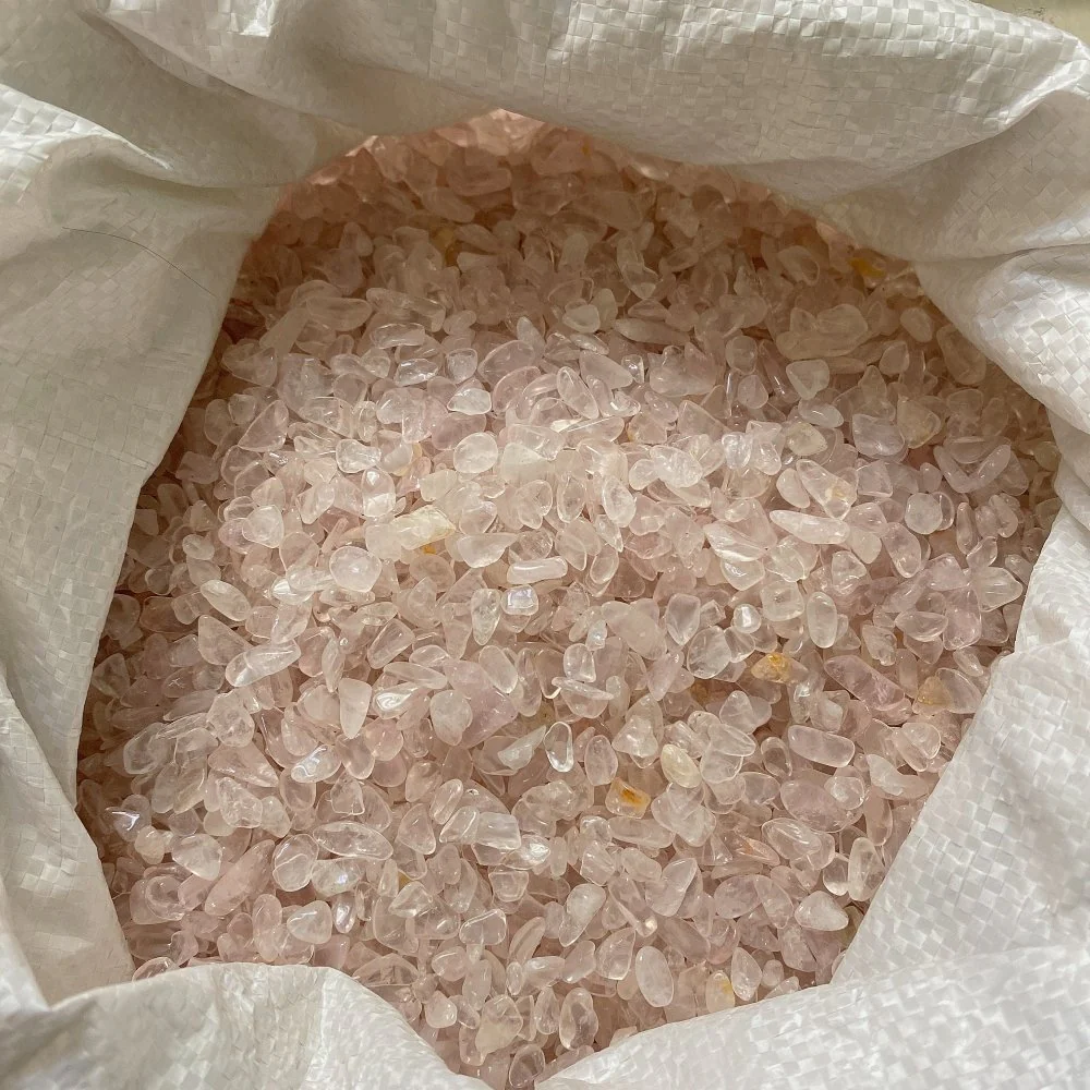 Light Pink Rose Quartz Stone Crystal Chips Gravel Wholesale - Image 2