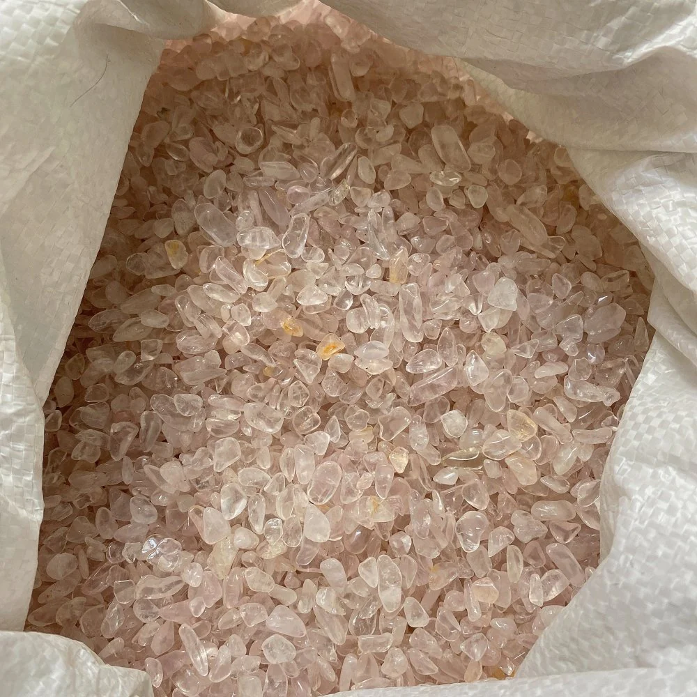 Light Pink Rose Quartz Stone Crystal Chips Gravel Wholesale - Image 3