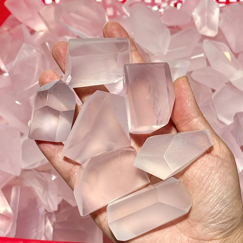 Light Pink Transparent Rose Quartz Free Form Wholesale - Image 2