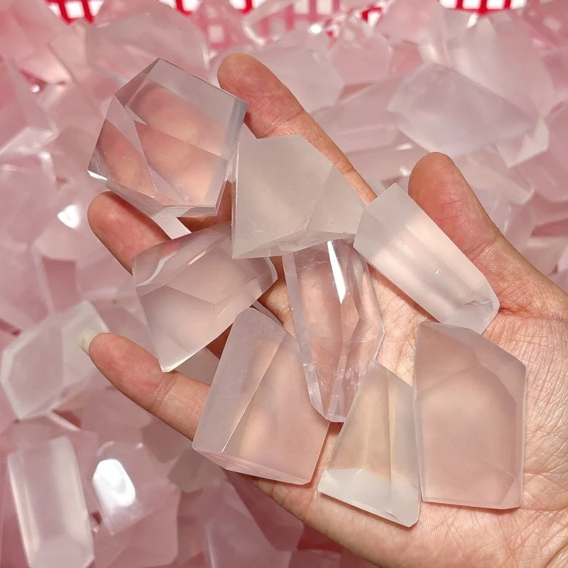 Light Pink Transparent Rose Quartz Free Form Wholesale - Image 4