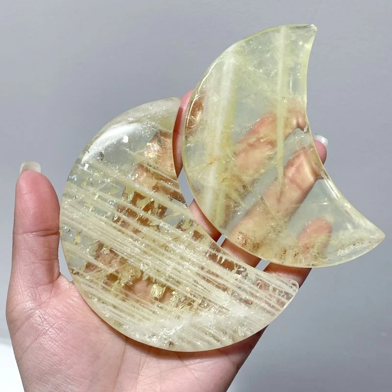Light Yellow Citrine Moon Shape Wholesale - Image 5