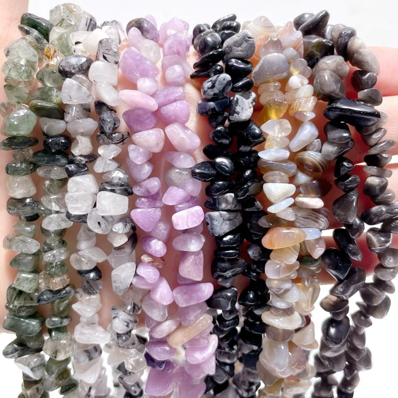 Irregular Crystal Chips Stone DIY Black Tourmaline Lepidolite Loose Beads #5 - Image 3