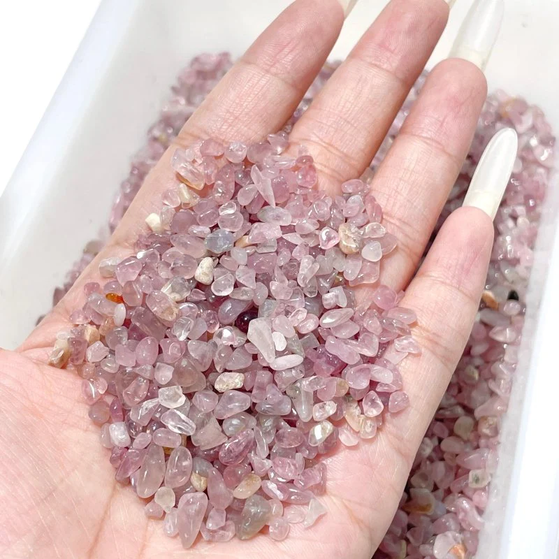 3-5mm Madagascar Rose Quartz Chips Gravel Wholesale - Image 2