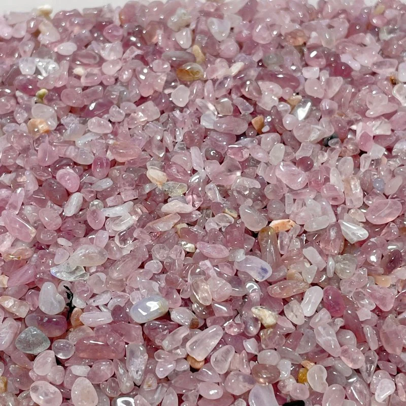 3-5mm Madagascar Rose Quartz Chips Gravel Wholesale - Image 3