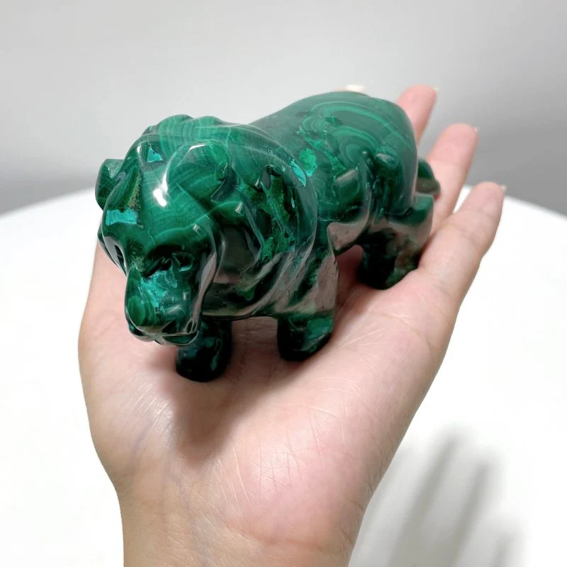 8 Pieces Malachite Animals Carving - Image 4
