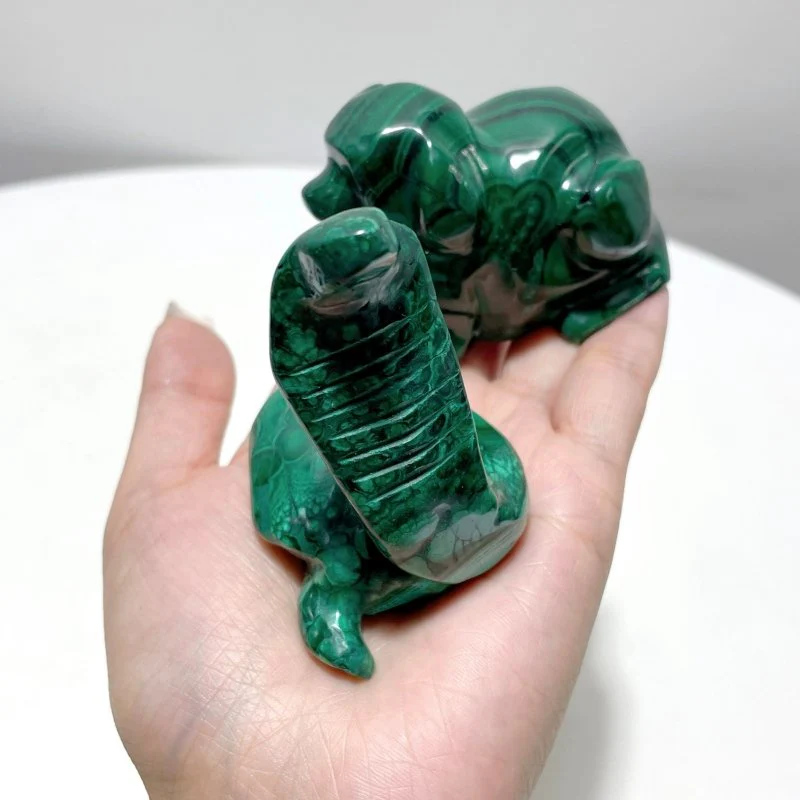 8 Pieces Malachite Animals Carving - Image 6