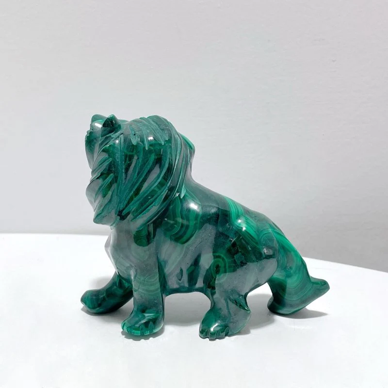 3 Pieces Malachite Lion Carving - Image 3