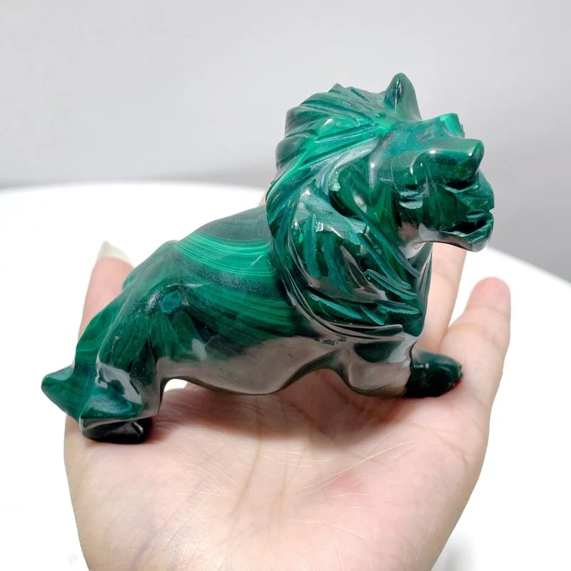 3 Pieces Malachite Lion Carving - Image 4