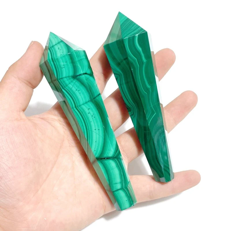 8 Pieces Malachite Magic Scepter Wand Points With Stand - Image 4