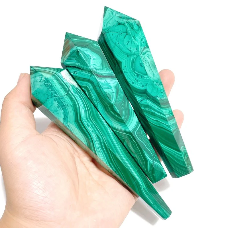 8 Pieces Malachite Magic Scepter Wand Points With Stand - Image 5
