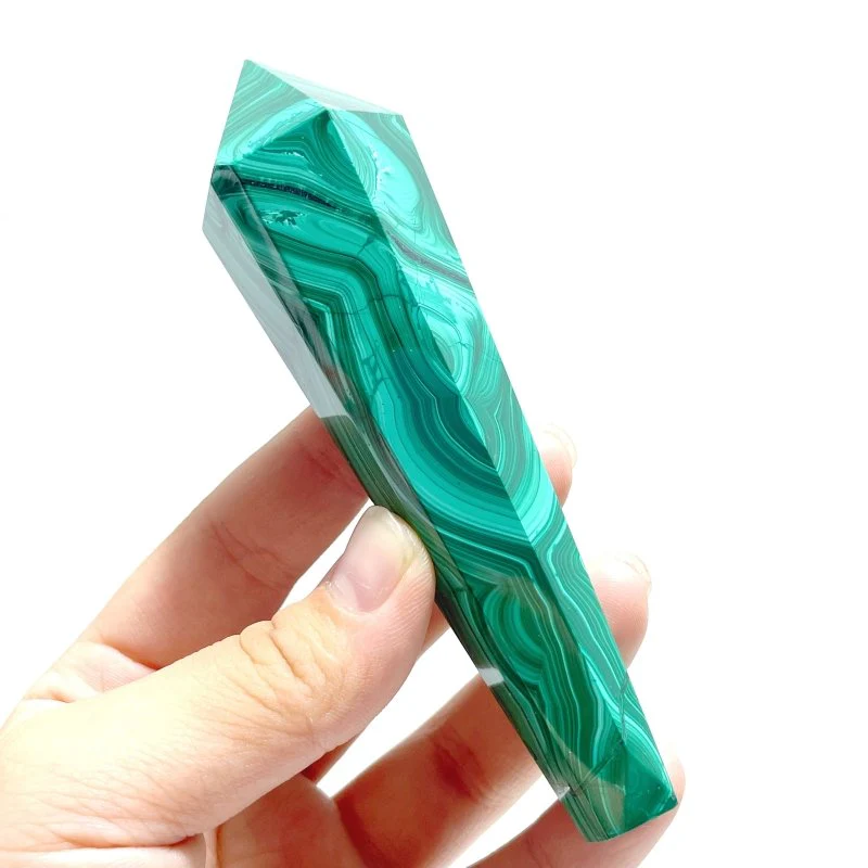 8 Pieces Malachite Magic Scepter Wand Points With Stand - Image 6