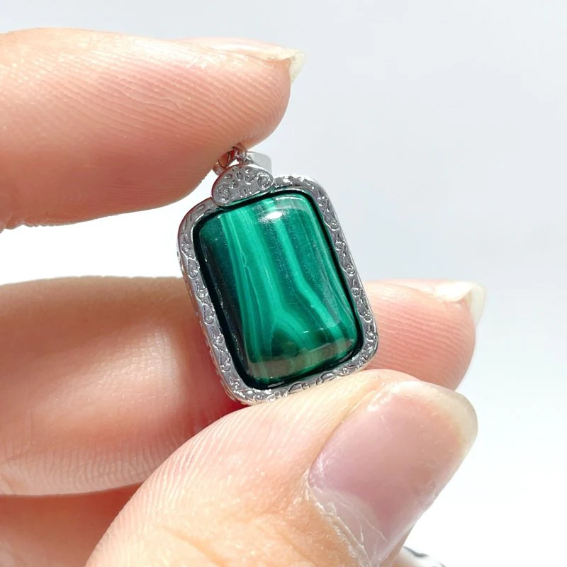 Malachite Pendant Rectangle Shape Wholesale - Image 3