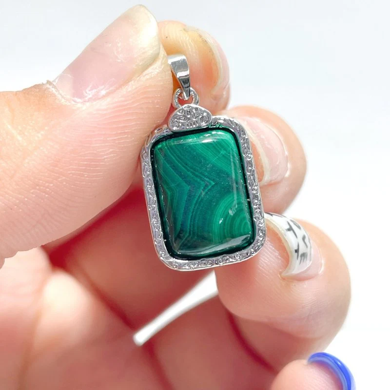 Malachite Pendant Rectangle Shape Wholesale - Image 4