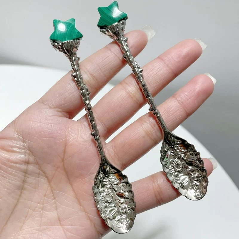 Malachite Silver Coffee Spoon Wholesale - Image 2