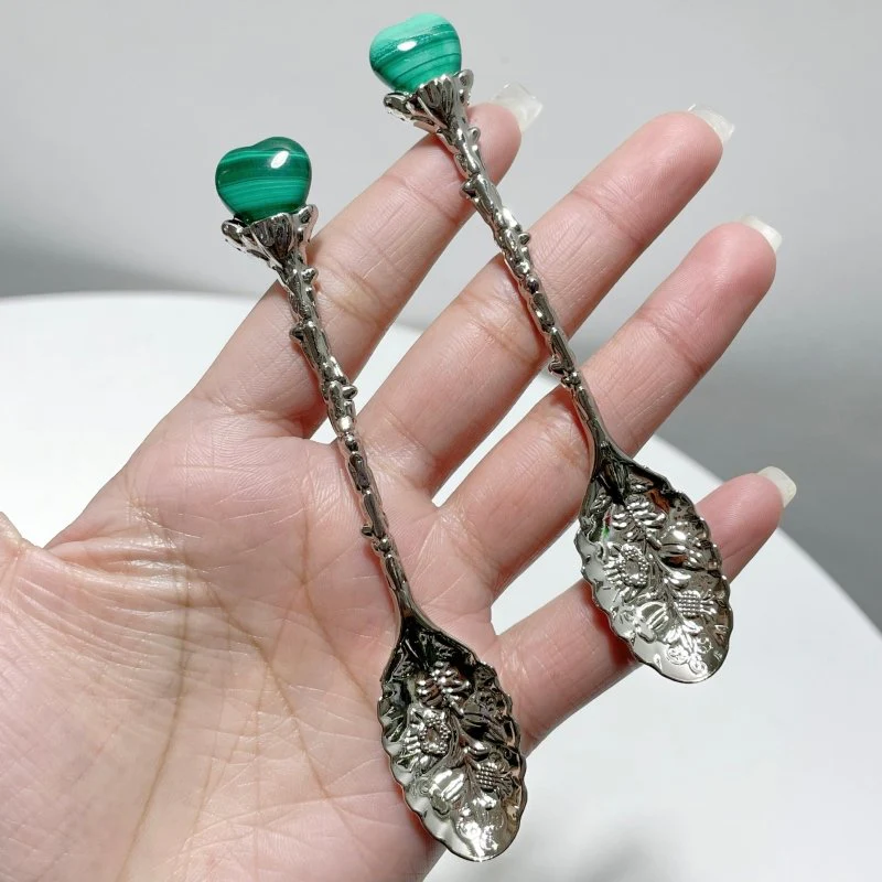 Malachite Silver Coffee Spoon Wholesale - Image 3