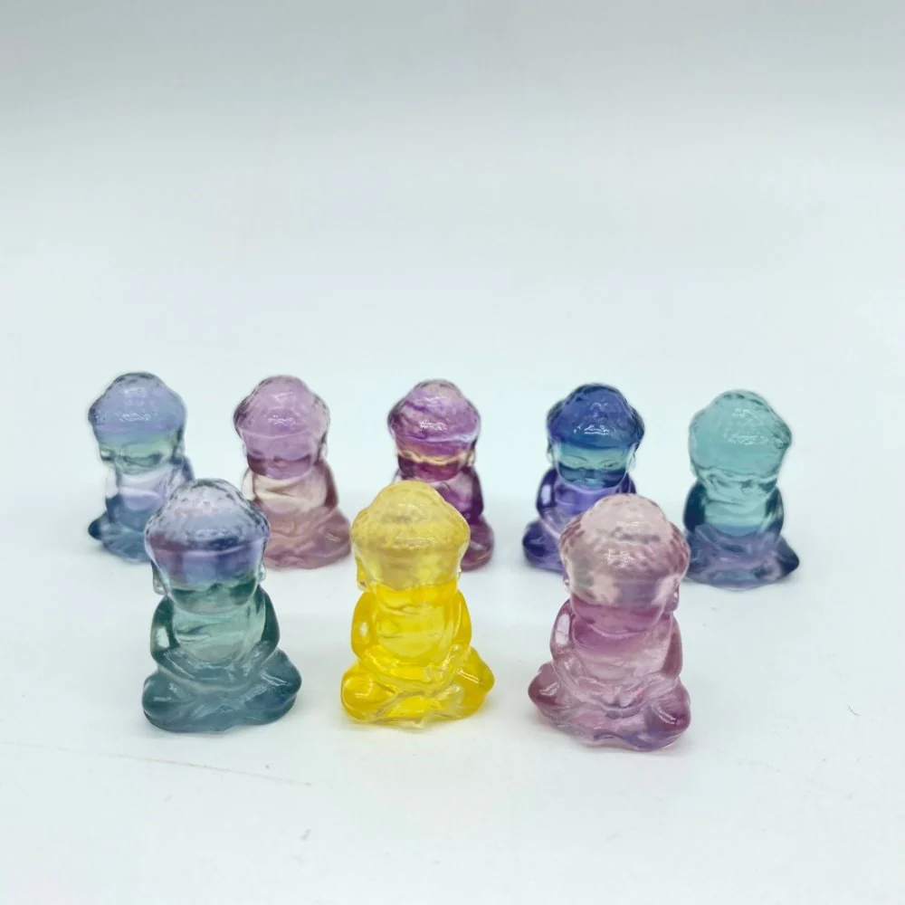 Mini Baby Buddha Rainbow Fluorite Carving Wholesale
