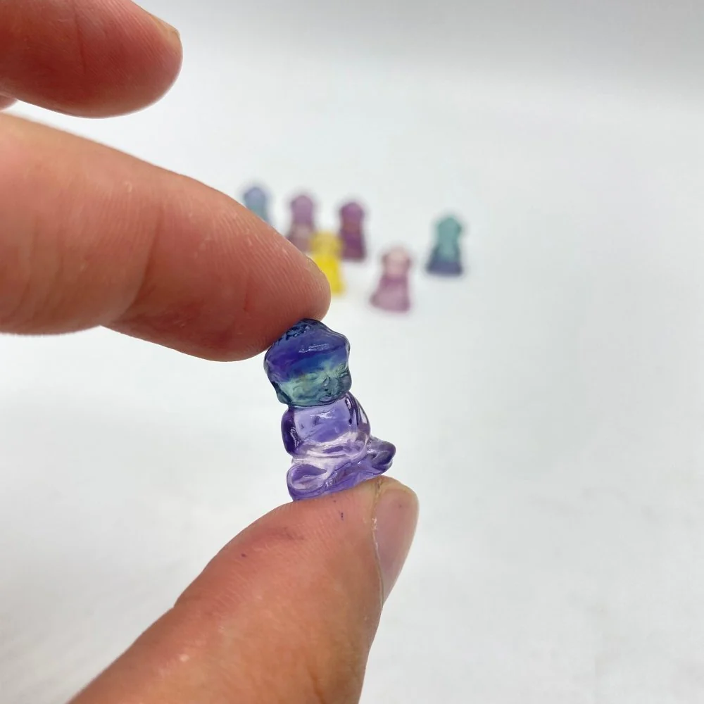 Mini Baby Buddha Rainbow Fluorite Carving Wholesale - Image 3