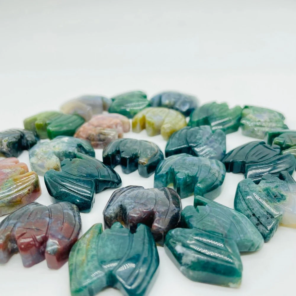 Mini Bat Moss Agate Carving Wholesale - Image 2