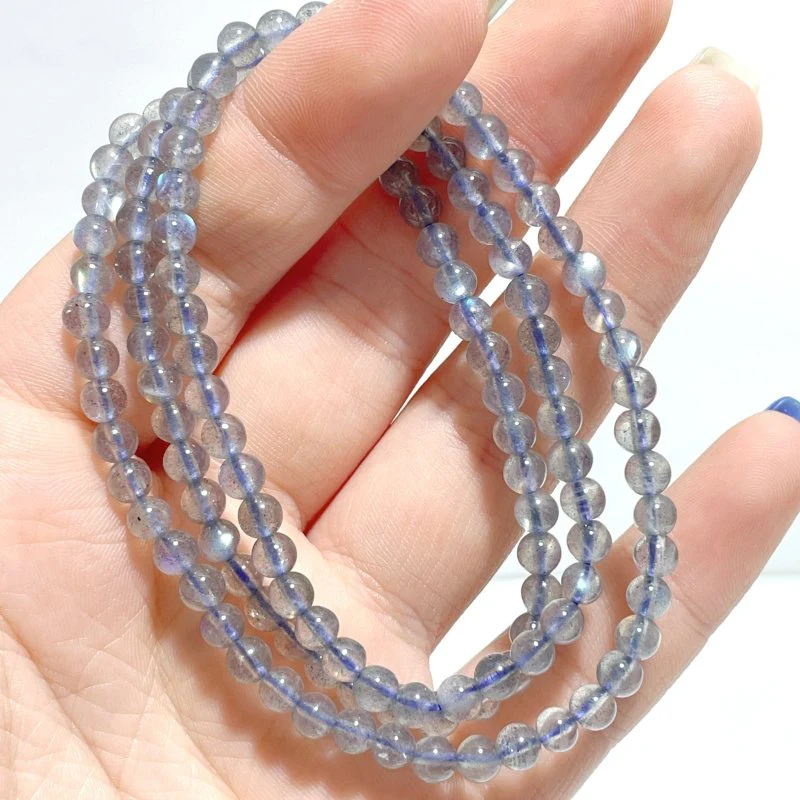 Mini Beads 4mm Labradorite 3-Loop Bracelets Wholesale