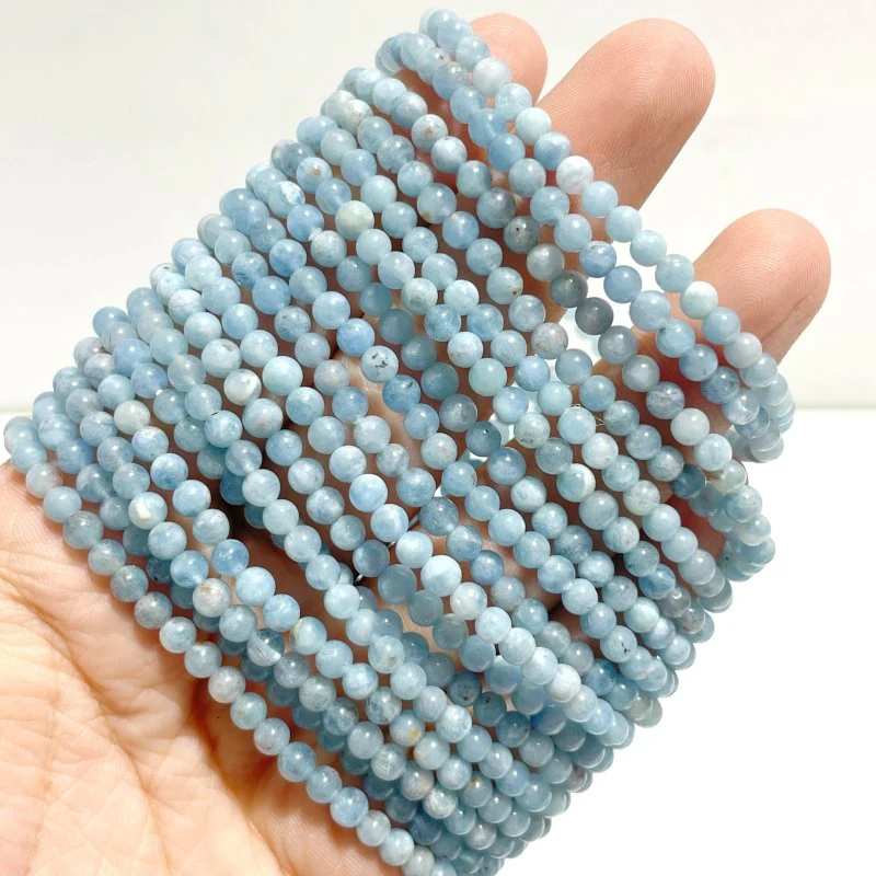 42 Pieces Mini Beads 4mm Aquamarine Bracelets - Image 2