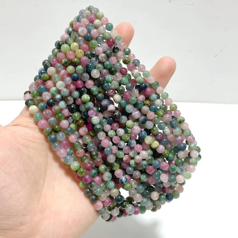 Mini Beads 5mm Colorful Tourmaline 3-Loop Bracelets Wholesale - Image 5
