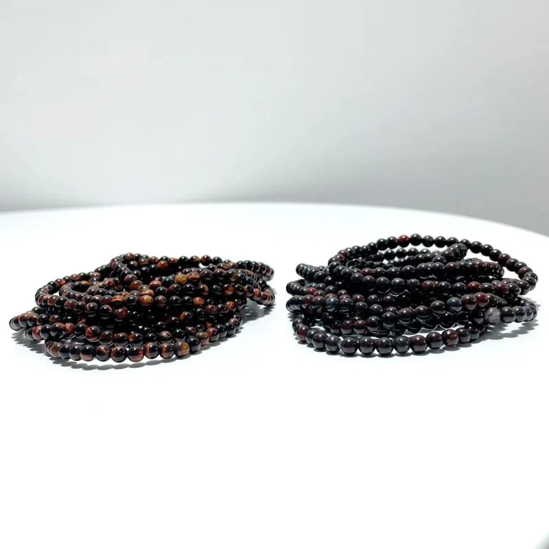2 Types Mini Beads Bracelet Hematite Red Tiger Eye Wholesale