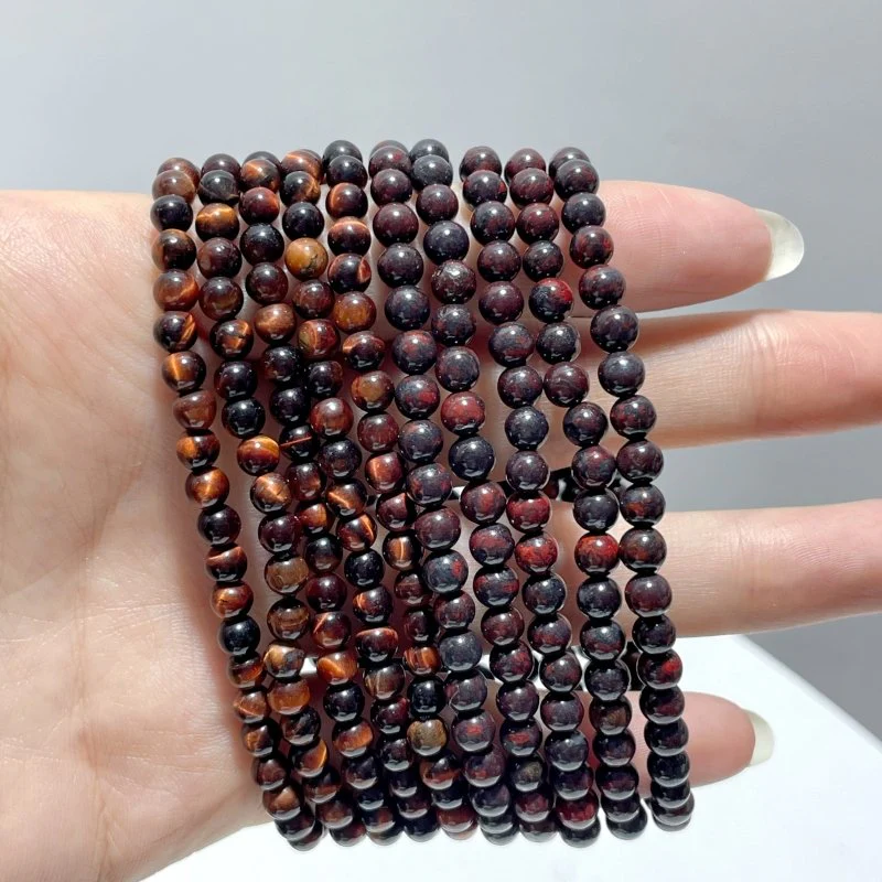 2 Types Mini Beads Bracelet Hematite Red Tiger Eye Wholesale - Image 2