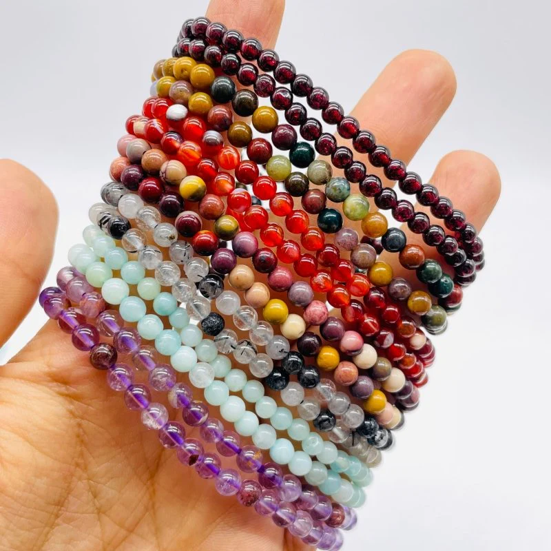 7 Types Mini Beads Bracelet Wholesale Carnelian Black Tourmaline Ocean Jasper - Image 9